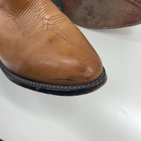 Abilene Womens Western Boots Leather Embroidered Pull On Boots in Brown Size 9.5 - Picture 12 of 14